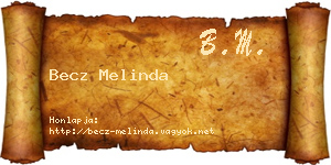 Becz Melinda névjegykártya
