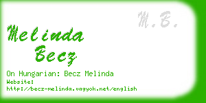 melinda becz business card